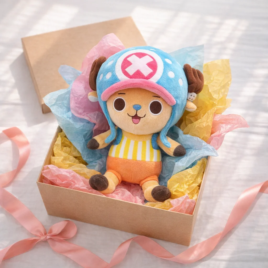 Tony Tony Chopper plush toy wrapped as a gift, perfect one piece gift for kids